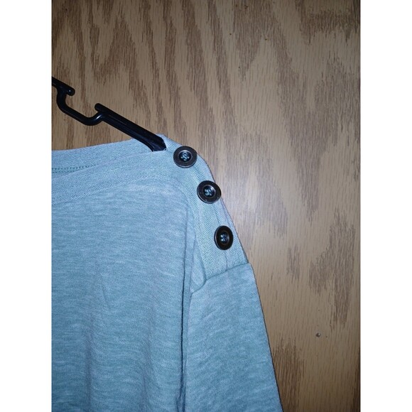 Jane And Delancy Top Women Size Medium Blue Metal Buttons Embellished Split Side - Picture 10 of 15